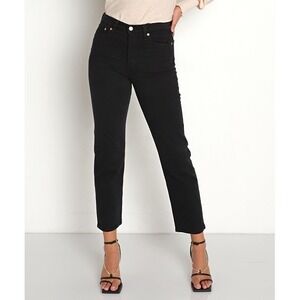 Levis Premium Wedgie Straight Jeans Womens 27x30 Black Denim High Rise 349640023